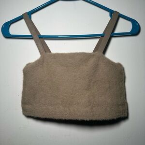 Gymshark Whitney Simmons Fuzzy Eyelash Knit Bandeau Crop Top Size Small